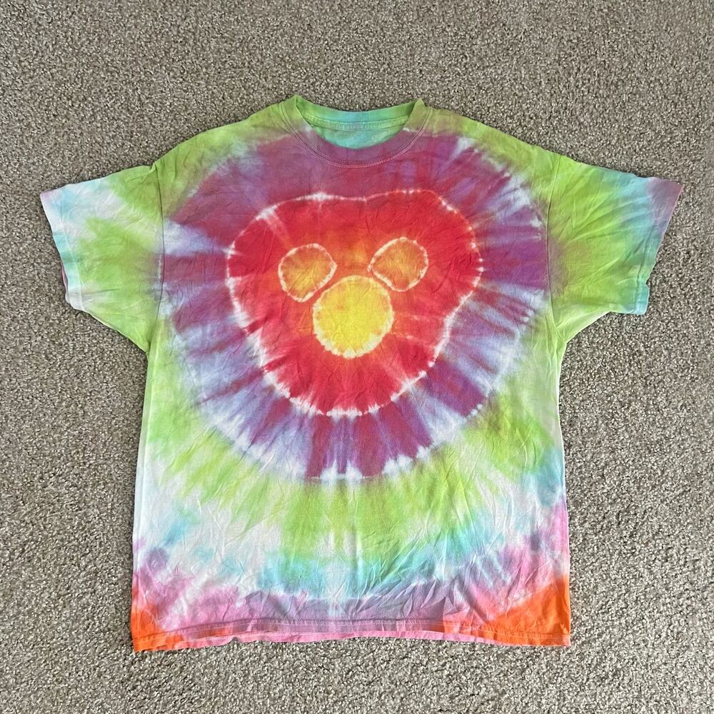 Mickey Mouse Disney Tie-Dye T-Shirt Colorful Rainbow Groovy Size L